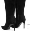 image:imageDREAM PAIRS Womens Pointed Stiletto Knee High BootsBlacksuede