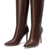 image:imageDREAM PAIRS Womens Pointed Stiletto Knee High BootsBrown