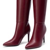image:imageDREAM PAIRS Womens Pointed Stiletto Knee High BootsBurgundy