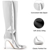 image:imageDREAM PAIRS Womens Pointed Stiletto Knee High BootsSilverpat