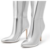 image:imageDREAM PAIRS Womens Pointed Stiletto Knee High BootsSilverpat