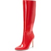 image:imageDREAM PAIRS Womens Pointed Stiletto Knee High BootsRedpat