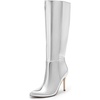 image:imageDREAM PAIRS Womens Pointed Stiletto Knee High BootsSilverpat