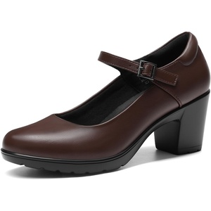 image:imageDREAM PAIRS Women Mary Jane Arch Support HeelsBrown