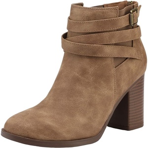 image:imageDREAM PAIRS Womens Chunky High Heel Ankle Booties ShoesTan