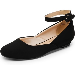 image:imageDREAM PAIRS Womens Dress Flats Ballet Low WedgeBlack Nubuck
