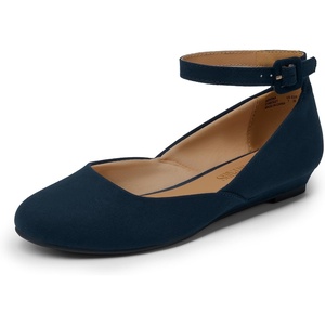 image:imageDREAM PAIRS Womens Dress Flats Ballet Low WedgeNavy Suede