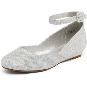 image:imageDREAM PAIRS Womens Dress Flats Ballet Low WedgeSilver Glitter