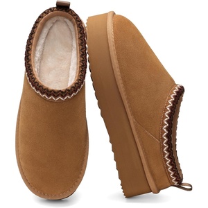 image:imageDREAM PAIRS Womens Platform Genuine Suede House SlippersChestnut