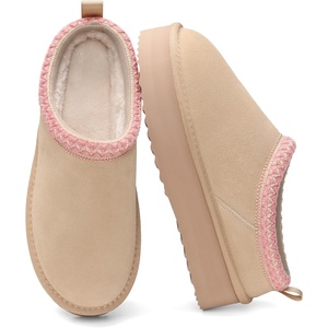 image:imageDREAM PAIRS Womens Platform Genuine Suede House SlippersNude