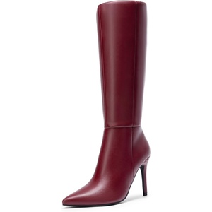 image:imageDREAM PAIRS Womens Pointed Stiletto Knee High BootsBurgundy