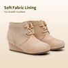 image:imageDREAM PAIRS Girls Boots Low Wedge Winter HeelBeige