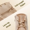 image:imageDREAM PAIRS Girls Boots Low Wedge Winter HeelBeige