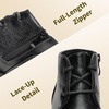 image:imageDREAM PAIRS Girls Boots Low Wedge Winter HeelBlackpu