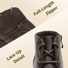 image:imageDREAM PAIRS Girls Boots Low Wedge Winter HeelBrownpu