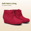 image:imageDREAM PAIRS Girls Boots Low Wedge Winter HeelRed