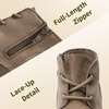 image:imageDREAM PAIRS Girls Boots Low Wedge Winter HeelTaupe