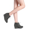 image:imageDREAM PAIRS Womens Wedge Boots Casual Ankle BootiesGrey