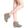 image:imageDREAM PAIRS Womens Wedge Boots Casual Ankle BootiesTaupe