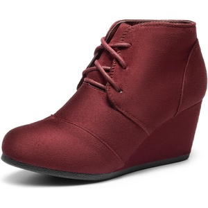 image:imageDREAM PAIRS Womens Wedge Boots Casual Ankle BootiesBurgundy