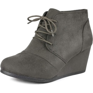 image:imageDREAM PAIRS Womens Wedge Boots Casual Ankle BootiesGrey