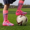 image:imageDREAM PAIRS Boys Girls Soccer Cleats with SocksHot PinkBlue