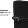 image:imageDREAM PAIRS KneeHigh Buckle Strap Riding BootsBlacksuede