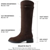 image:imageDREAM PAIRS KneeHigh Buckle Strap Riding BootsDark Brown
