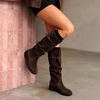 image:imageDREAM PAIRS KneeHigh Buckle Strap Riding BootsDark Brown