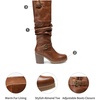image:imageDREAM PAIRS Womens Chunky Heel Knee High Tall BootsTan