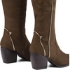 image:imageDREAM PAIRS Womens Cowboy Knee High Chunky Heel BootsBrownSuede