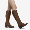 image:imageDREAM PAIRS Womens Cowboy Knee High Chunky Heel BootsBrownSuede