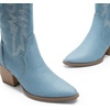 image:imageDREAM PAIRS Womens Cowboy Knee High Chunky Heel BootsDenim Blue