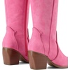 image:imageDREAM PAIRS Womens Cowboy Knee High Chunky Heel BootsHot Pink