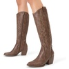 image:imageDREAM PAIRS Womens Cowboy Knee High Chunky Heel BootsLight Brown