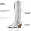 image:imageDREAM PAIRS Womens Cowboy Knee High Chunky Heel BootsMetallic Silver