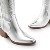 image:imageDREAM PAIRS Womens Cowboy Knee High Chunky Heel BootsMetallic Silver