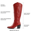 image:imageDREAM PAIRS Womens Cowboy Knee High Chunky Heel BootsRed
