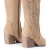 image:imageDREAM PAIRS Womens Cowboy Knee High Chunky Heel BootsSand