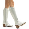image:imageDREAM PAIRS Womens Cowboy Knee High Chunky Heel BootsSilverrhinestone