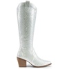 image:imageDREAM PAIRS Womens Cowboy Knee High Chunky Heel BootsSilverrhinestone