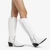 image:imageDREAM PAIRS Womens Cowboy Knee High Chunky Heel BootsWhitePu