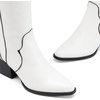 image:imageDREAM PAIRS Womens Cowboy Knee High Chunky Heel BootsWhitePu