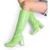 image:imageDREAM PAIRS Womens Gogo Boots Chunky Knee High BootsGreenpat