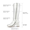 image:imageDREAM PAIRS Womens Gogo Boots Chunky Knee High BootsMetallic Silver