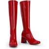 image:imageDREAM PAIRS Womens Gogo Boots Chunky Knee High BootsRedPatentPu