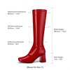 image:imageDREAM PAIRS Womens Gogo Boots Chunky Knee High BootsRedPatentPu