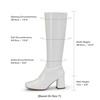 image:imageDREAM PAIRS Womens Gogo Boots Chunky Knee High BootsWhitePatentPu