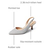 image:imageDREAM PAIRS Womens Kitten Slingback Heels PumpsSilverglitter
