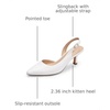 image:imageDREAM PAIRS Womens Kitten Slingback Heels PumpsWhite